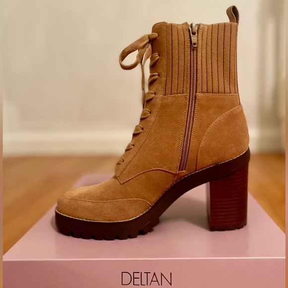 deltan Shoes - Deltan Sophie Suede Chunky Lug Sole Hiker Booties